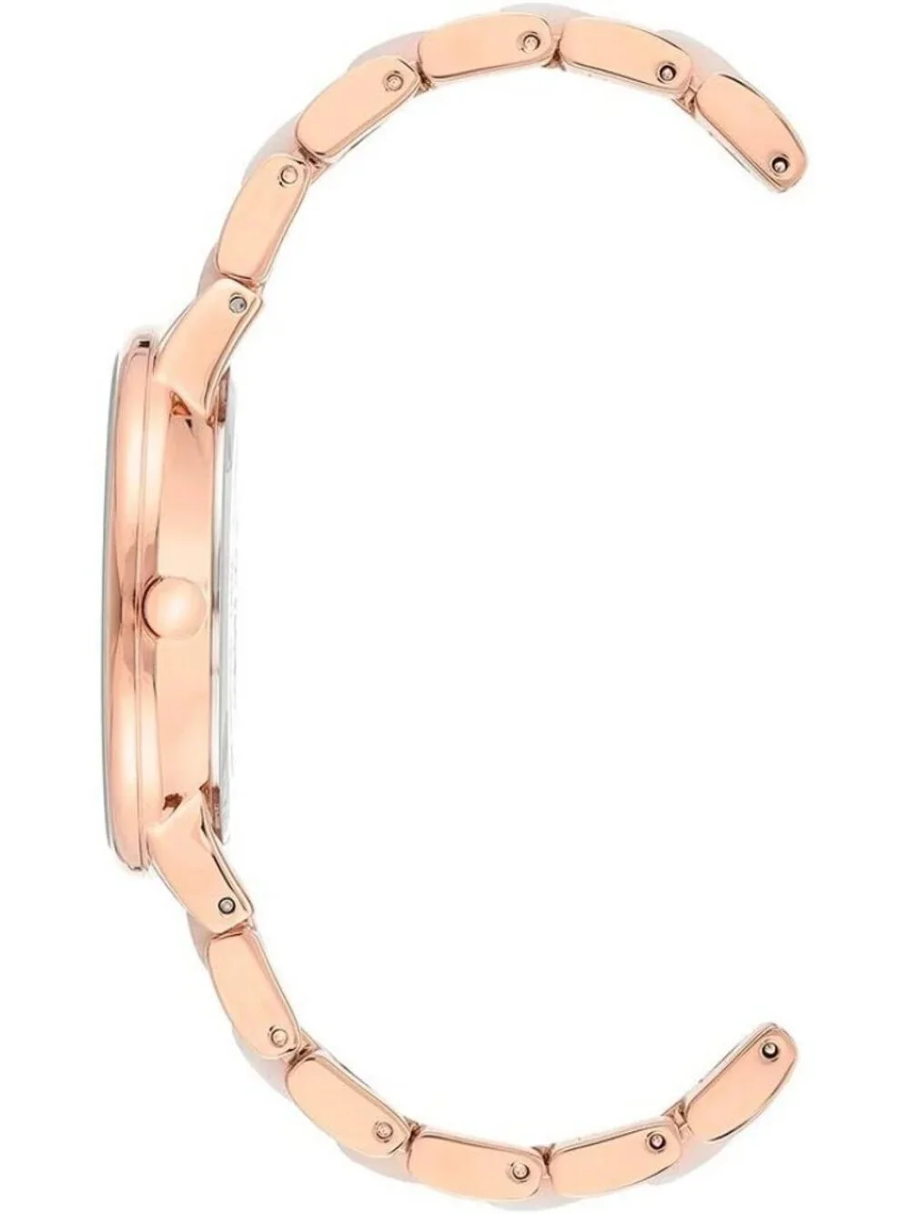 Anne Klein Women's White And Rose Gold Analog Quartz Resin Bracelet Luxury Watch